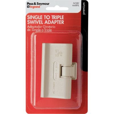 Swivel Triple Adapter – 15A – Ivory