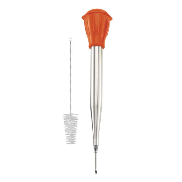 Stainless Steel Kitchen Baster with Cleaning Brush and Needle – 2oz