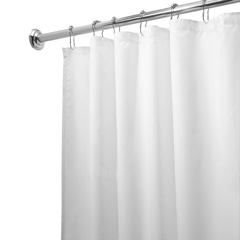 Water Repelling Fabric Shower Curtain, White