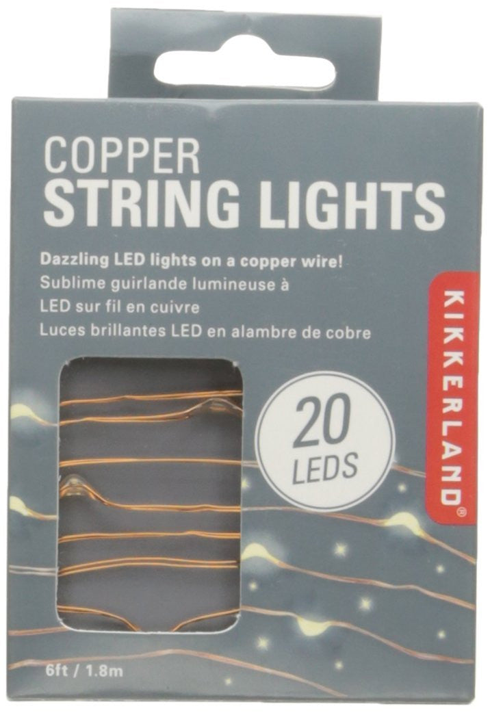 Kikkerland Copper String Lights – Soft White