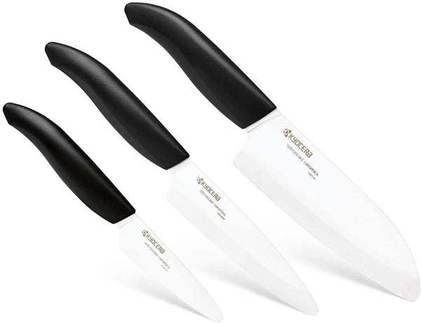 Kyocera 3 Piece Advanced Ceramic Revolution Series Knife Set – Black