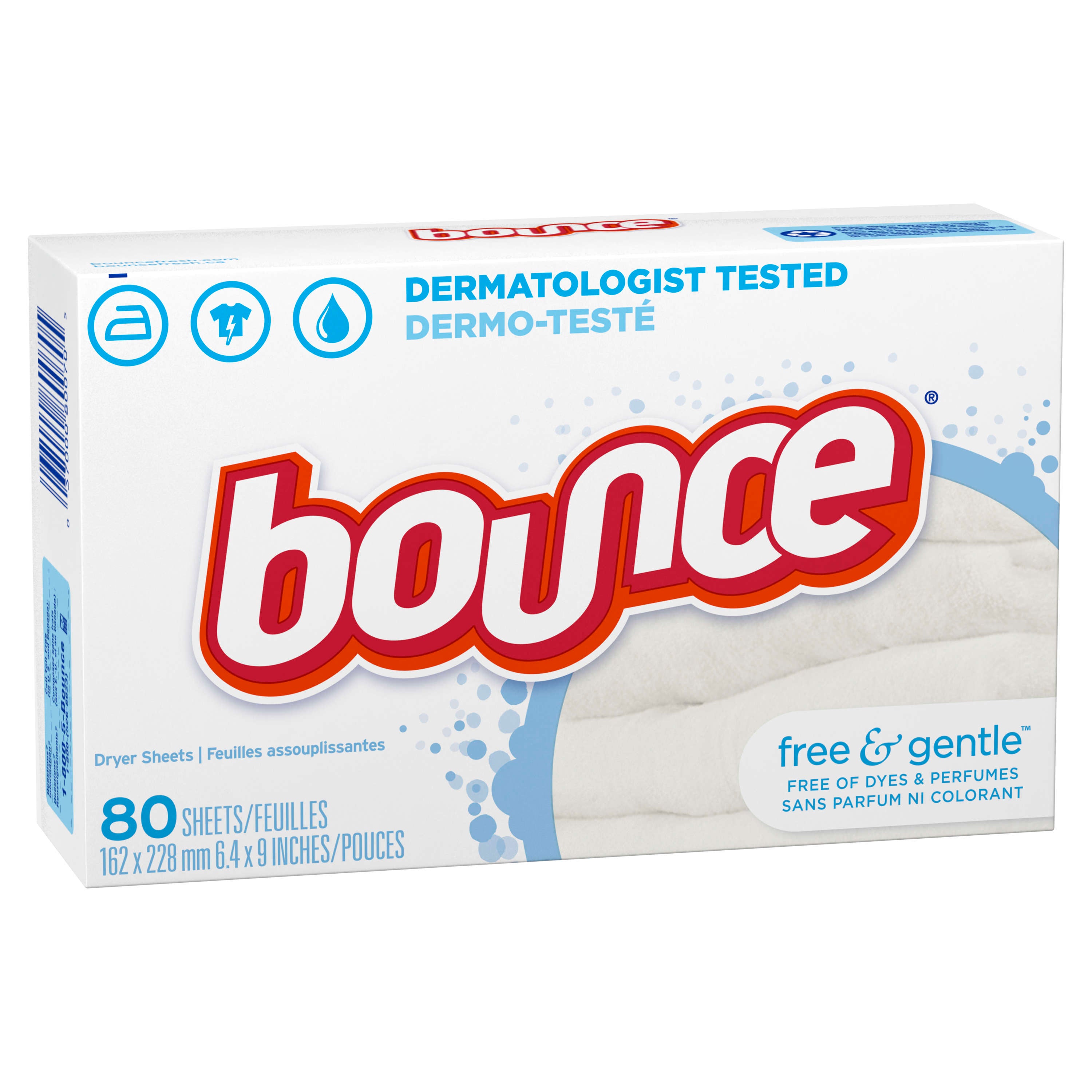 Bounce Free & Gentle Dryer Sheets – 80pk