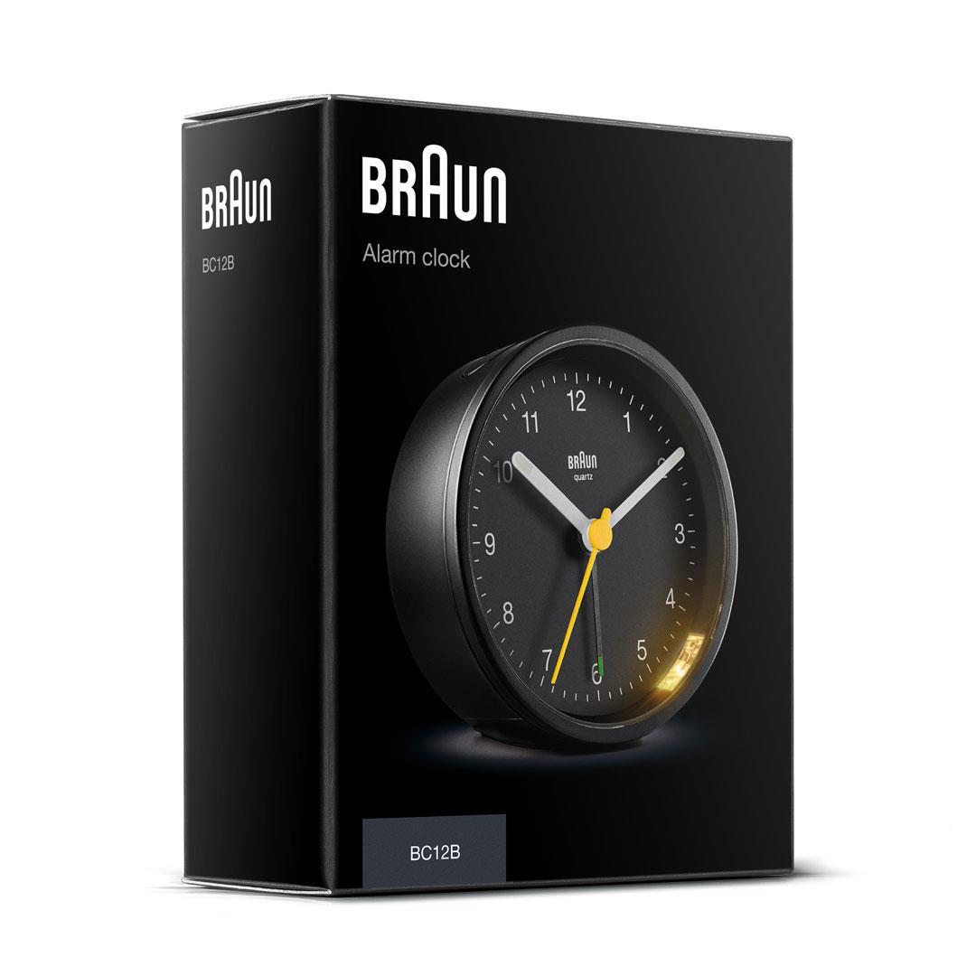 Braun Classic Alarm Analogue Clock – Black/Black