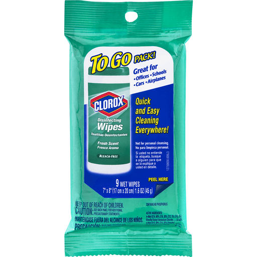 Clorox Disinfecting Wipes To Go Pack – Fresh Scent – Pack of 9