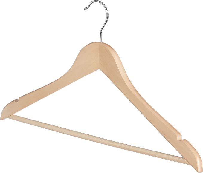 Grade A Natural Wood Suit Hanger – Set of 5