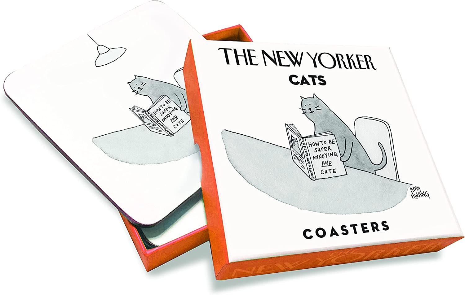 Set of 4 New Yorker Coasters- Cats