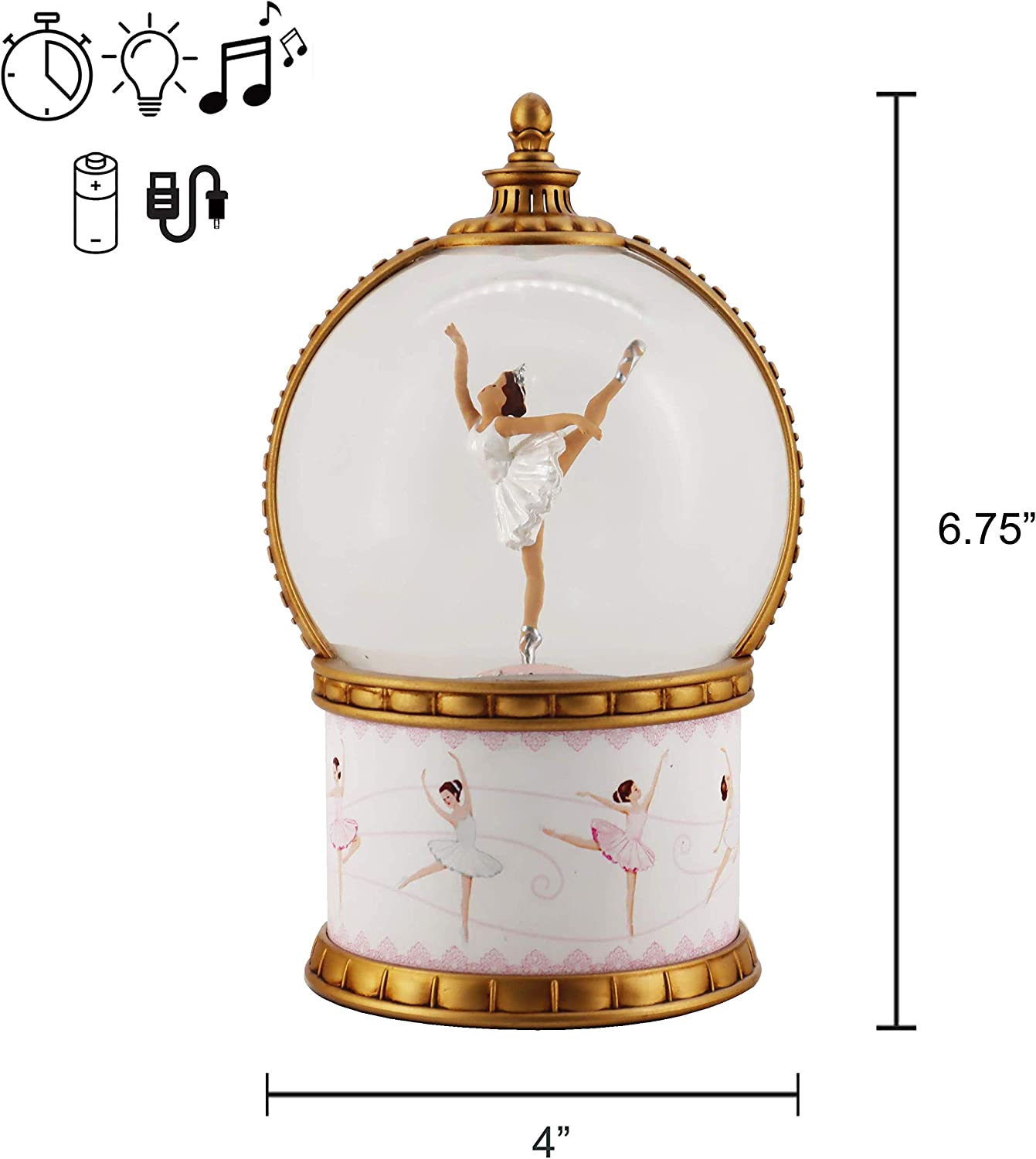 Creative Ballerina Lighted Musical Water Glitter Snow Globe