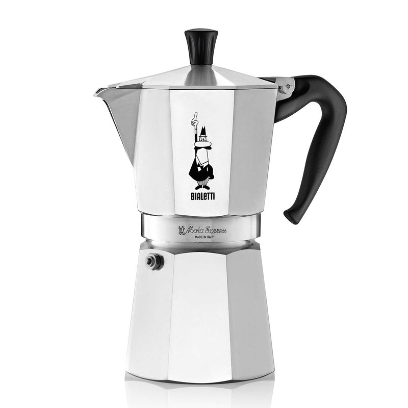 Bialetti Moka Express 6 Cup Espresso Coffee Pot Maker Silver Stove