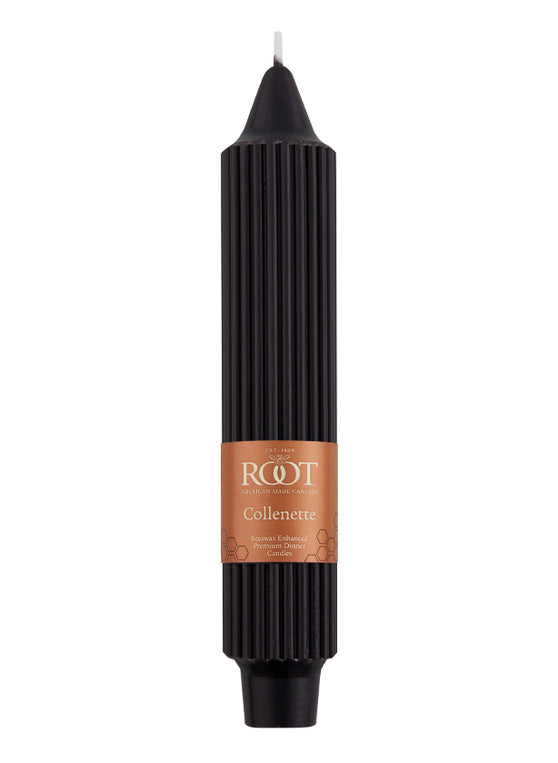 Root Grecian Collenette Candle – Black – 7"