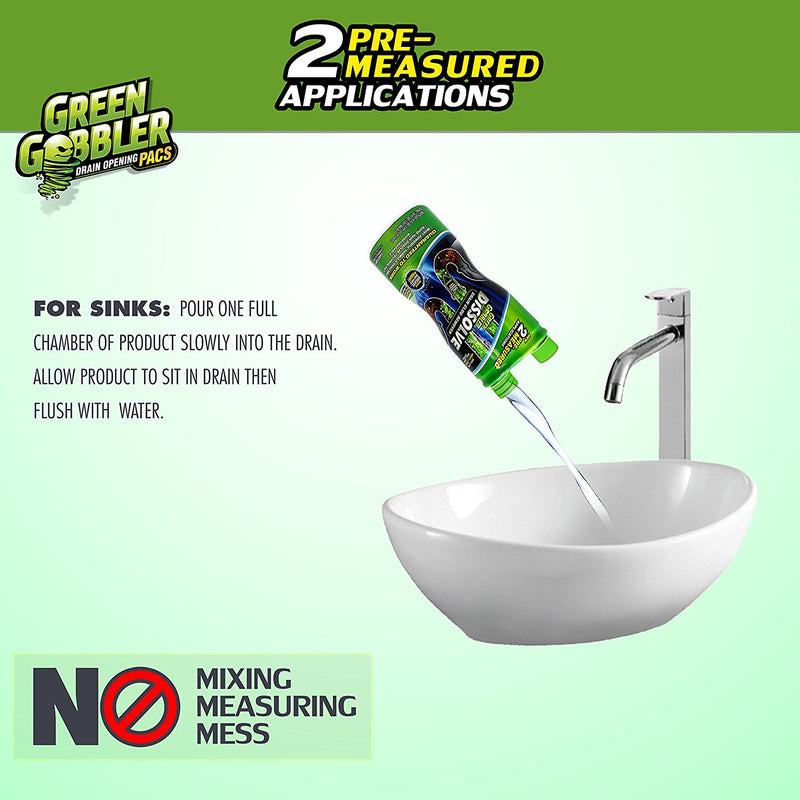 Green Gobbler Ultimate Main Drain Opener | Drain Cleaner Hair Clog Remover  | Works On Main Lines, Sinks, Tubs, Toilets, Showers, Kitchen Sinks | 64
