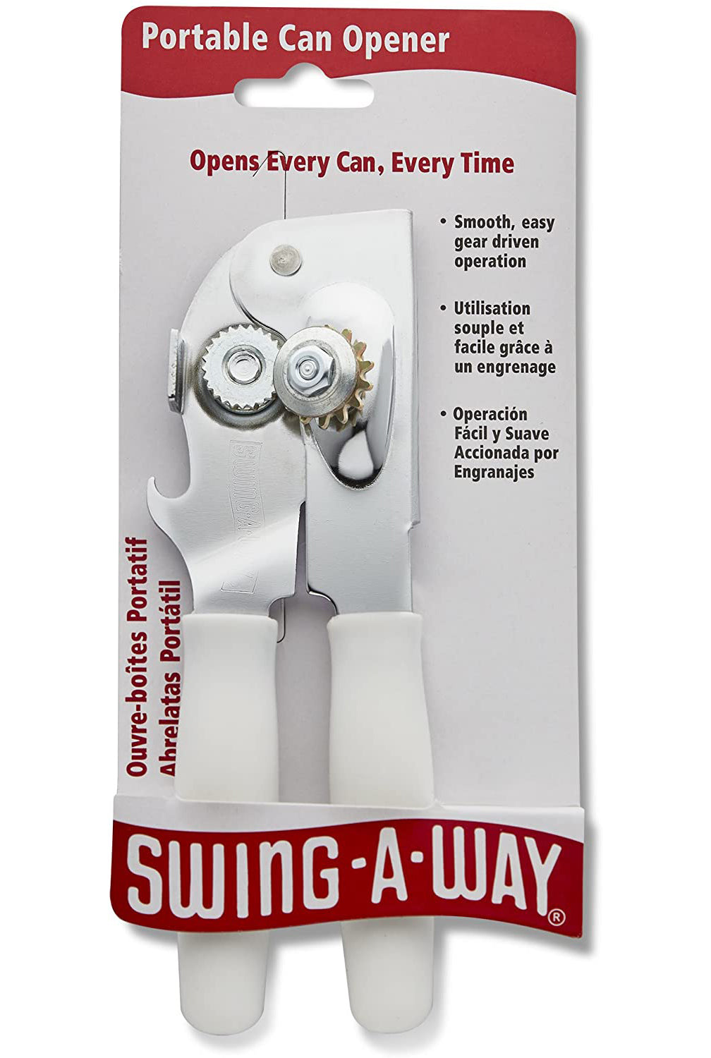Swing-A-Way Can Opener – Chrome/White