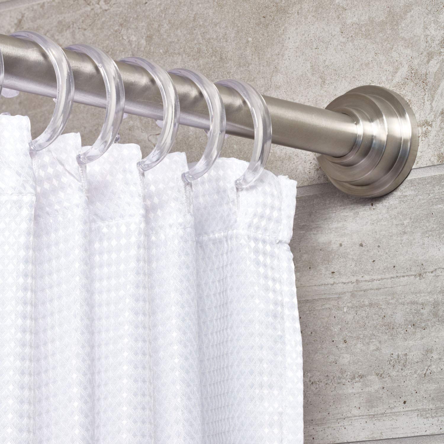 InterDesign Bathroom Shower Curtain "C" Hook – Clear – Pack of 12