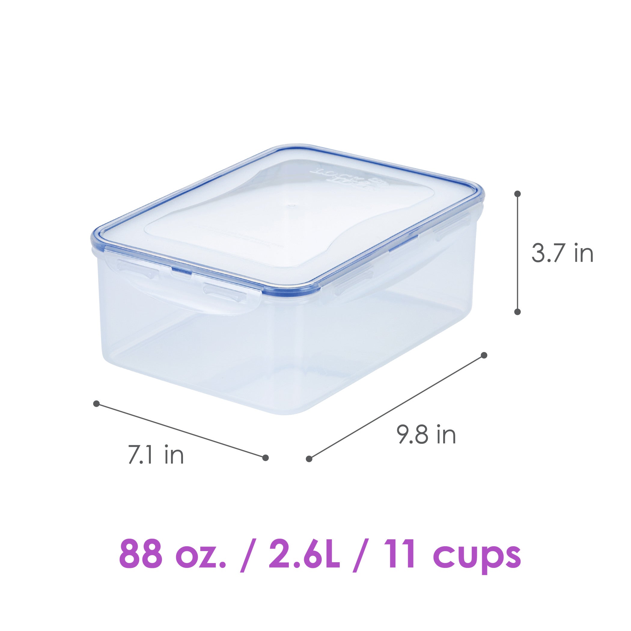 Lock and Lock Food Storage Container –  88 oz./ 11 Cups