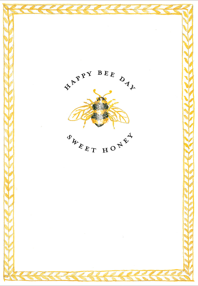 Caspari – Happy Bee Day Birthday Card – 1 Card & 1 Envelope
