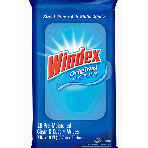 Windex Wipes Original 25ct No Scent Glass & Surface Cleaner Streak