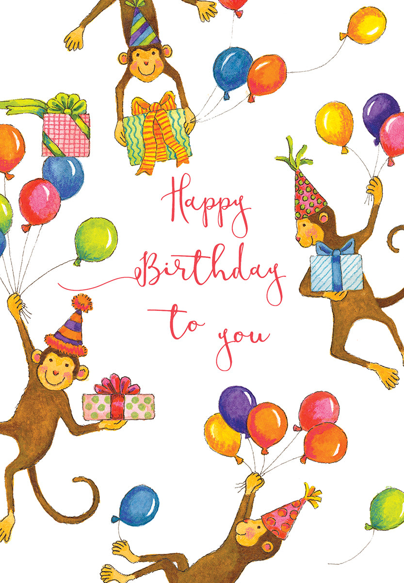 Caspari – Swingin' By Happy Birthday Card – 1 Card & 1 Envelope