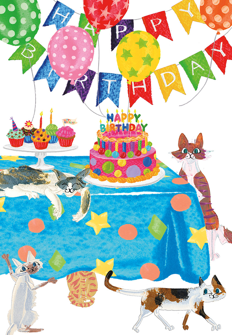 Caspari – Sweet Wishes Happy Birthday Card – 1 Card & 1 Envelope