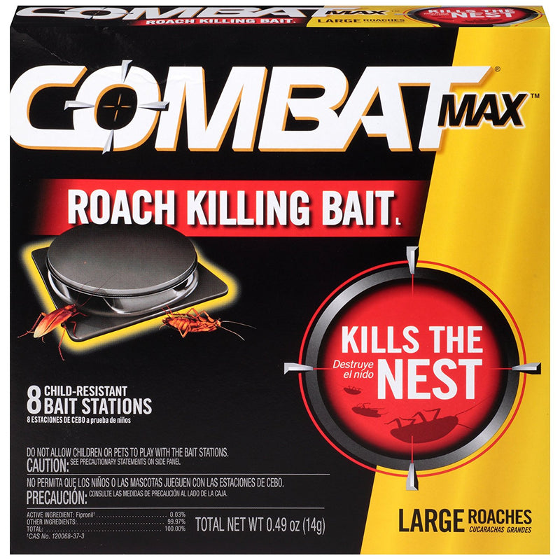 Combat Max Large Roach Killing Bait Stations, 8 ct