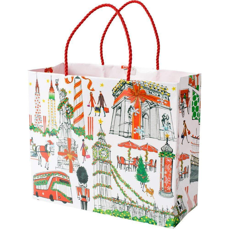 Caspari Cosmopolitan Christmas Large Gift Bag