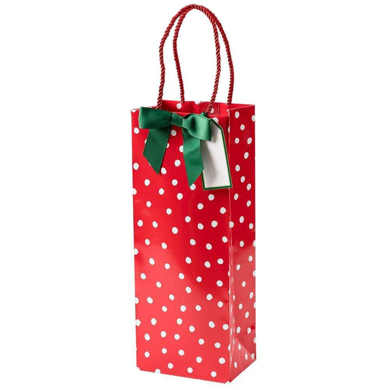 Caspari Painted Dots Wine and Bottle Gift Bag
