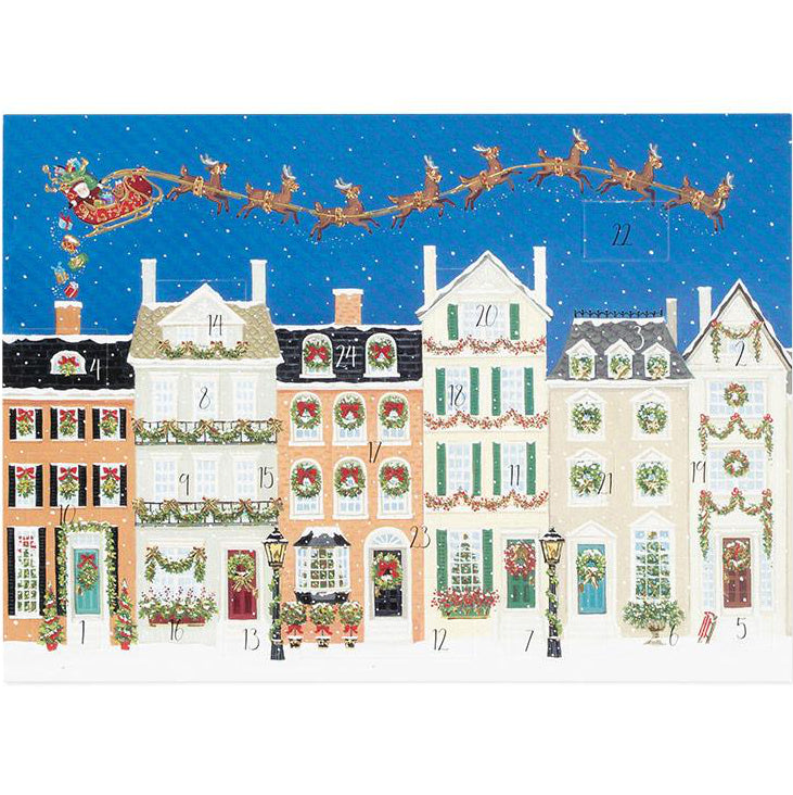 Caspari – Santa Delivering Gifts Advent Calendar - 1 Each