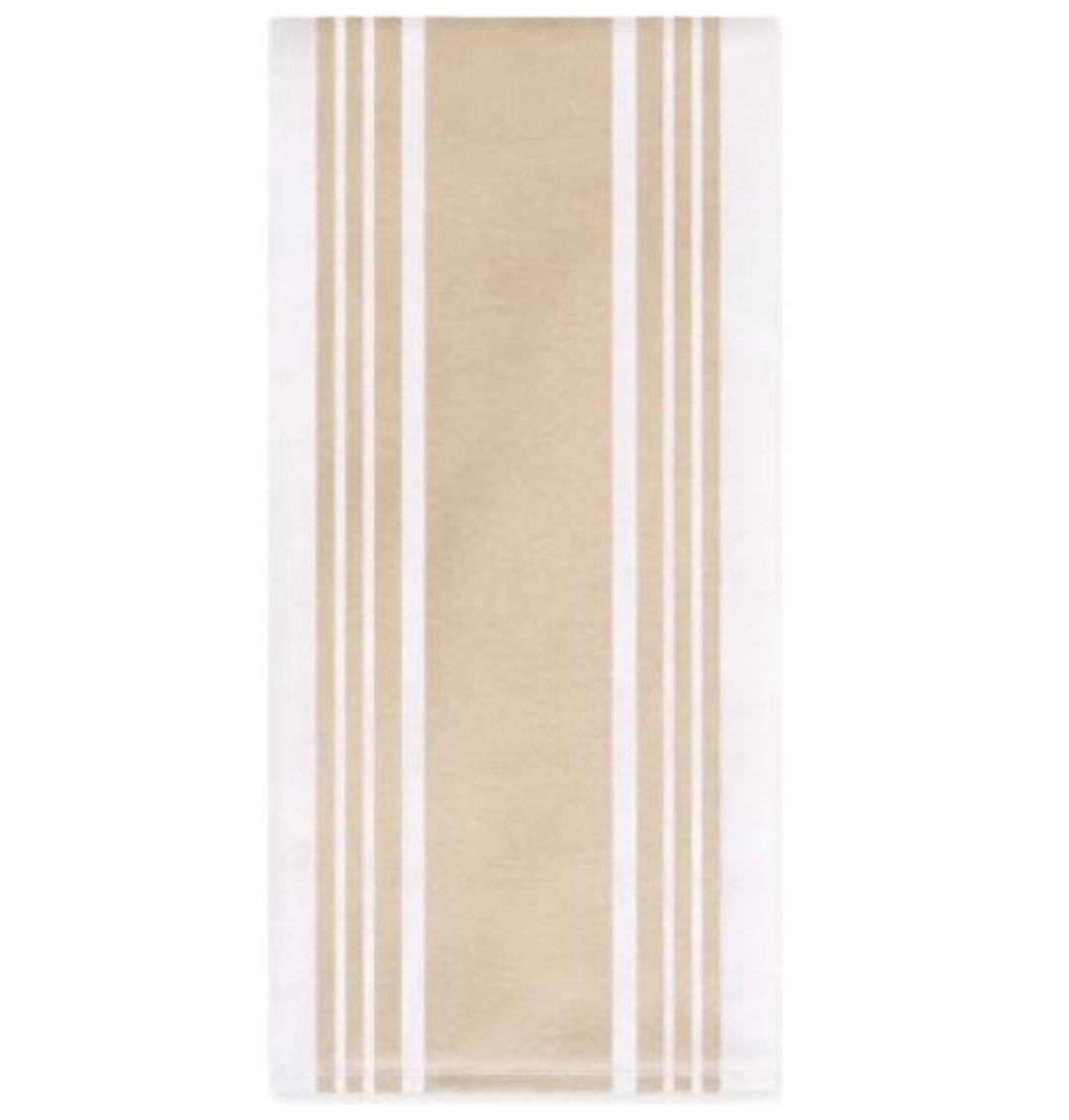 All-Clad Striped Dual Kitchen Towel – Almond