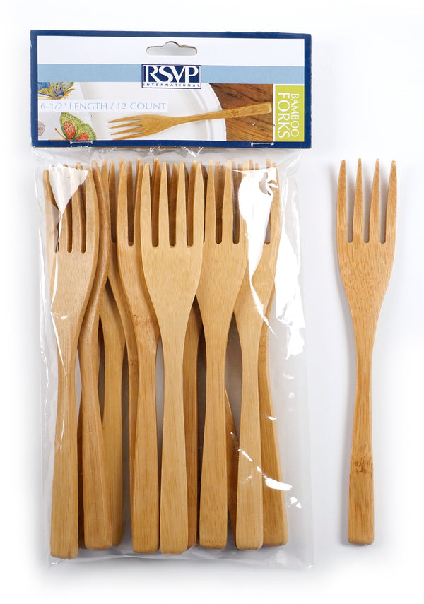 Bamboo Reusable Forks – 12 Pack