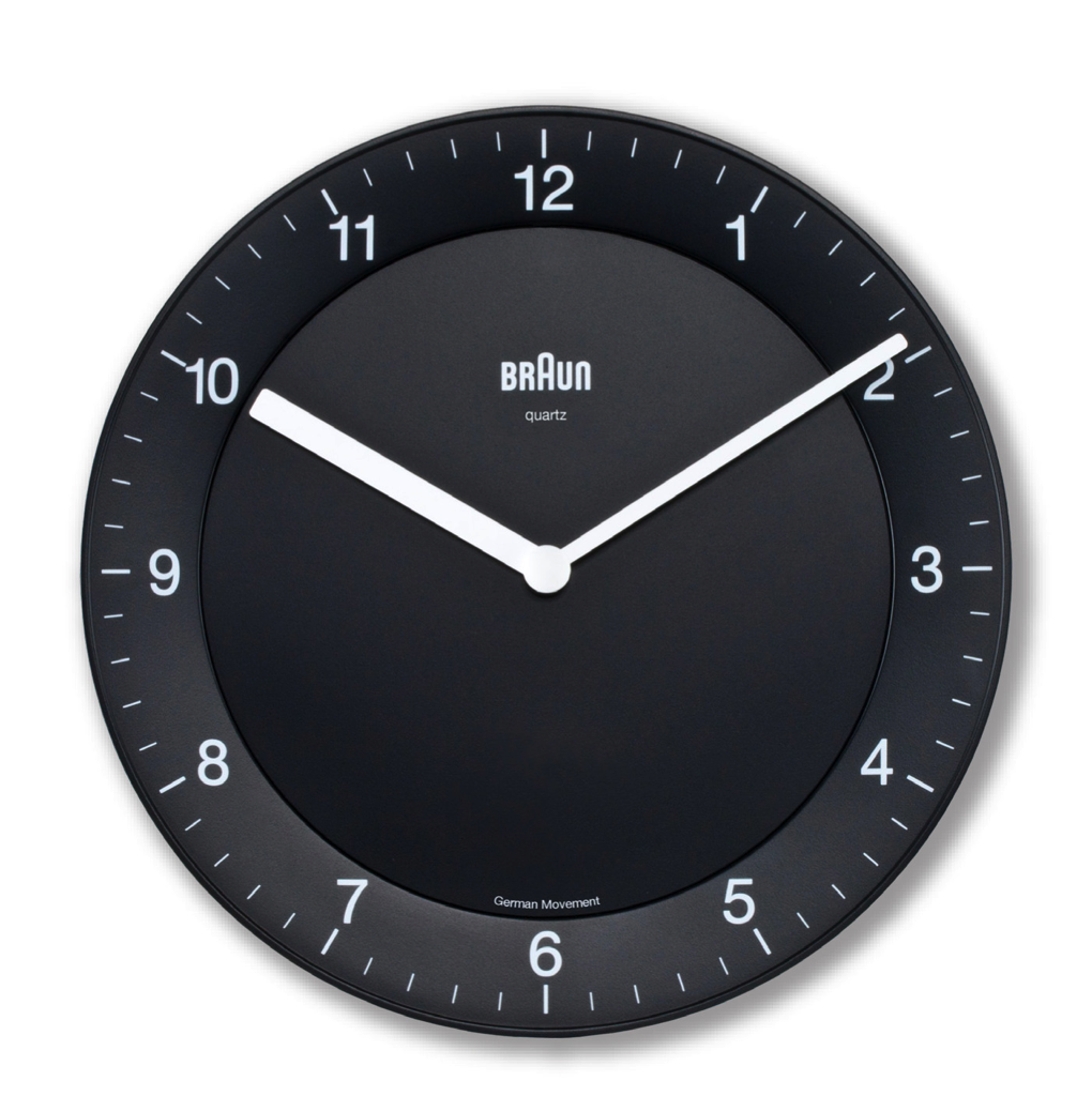 Braun Classic Black Wall Clock - 8"