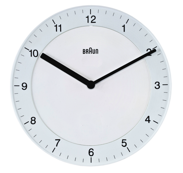Braun Classic White Wall Clock - 8"