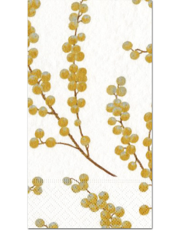 Caspari Berry Branches Gold Guest Towels - 15pk