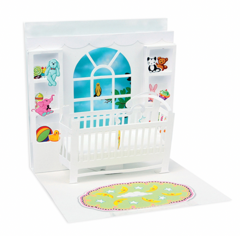 Up With Paper 3D Pop-Up Greeting Card – Baby Crib