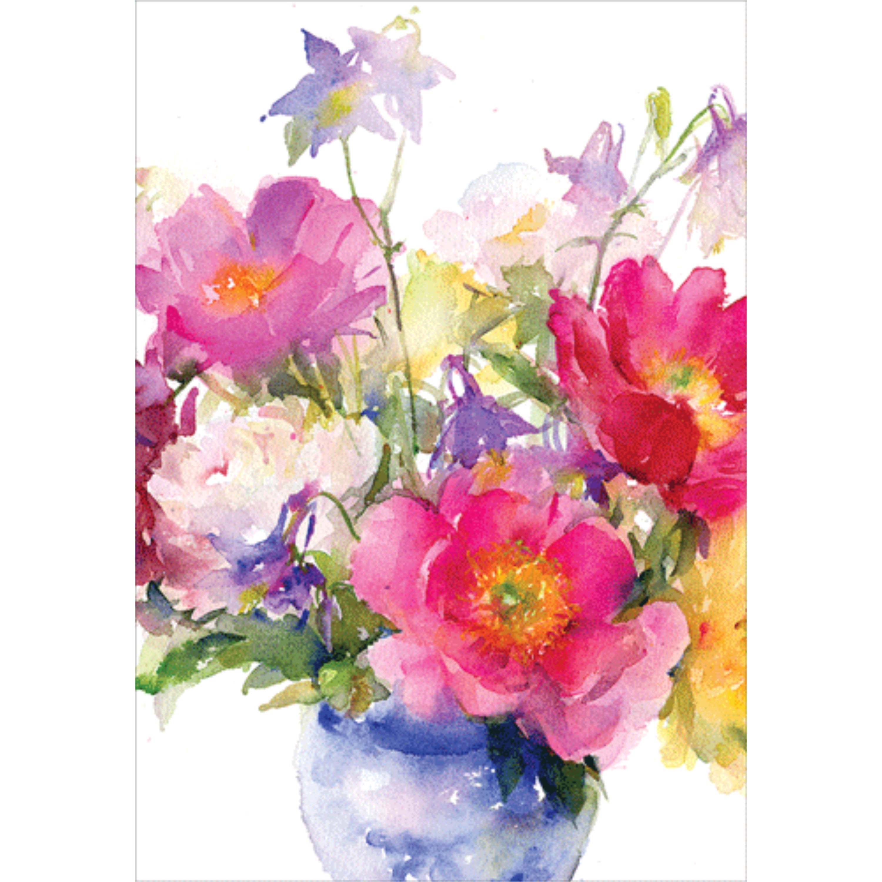 Caspari Mother's Day Card – Bouquet In Vase  – 1 Card & 1 Envelope