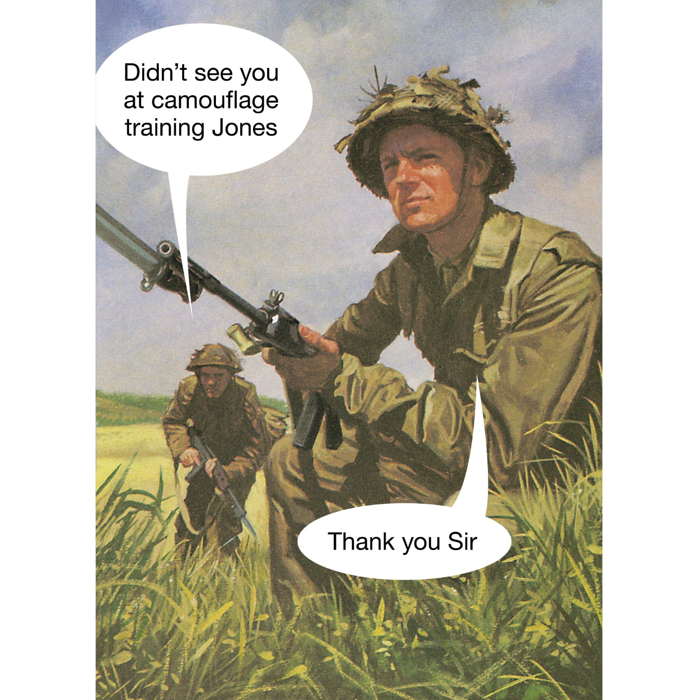 Ladybird Books Card – Camouflage Jones