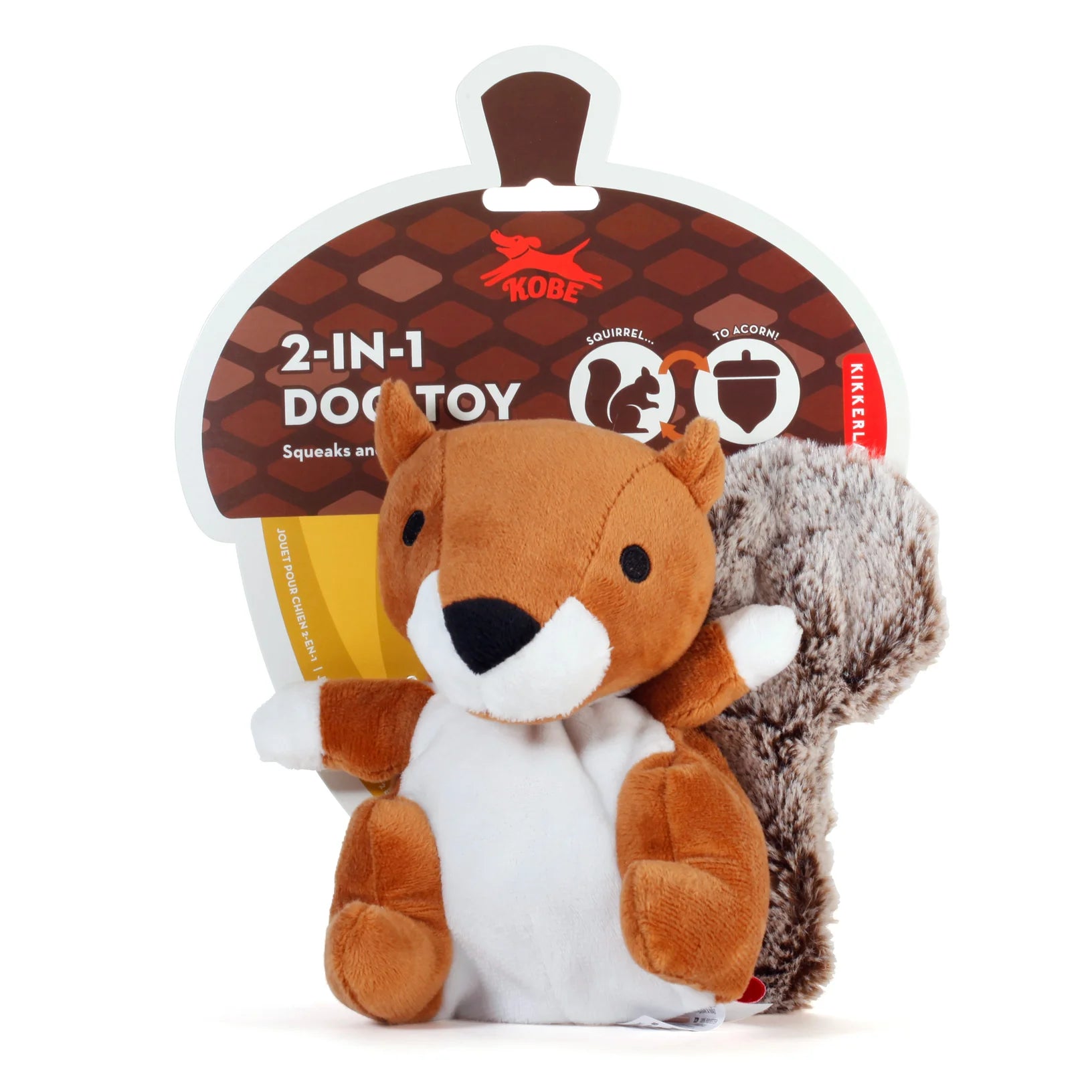 Kikkerland – Kobe 2 in 1 Dog Toy – Squirrel + Acorn