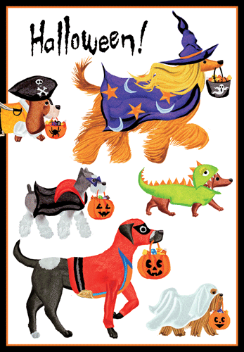 Caspari – Trick Or Treat Pets Halloween Card – 1 Card & 1 Envelope