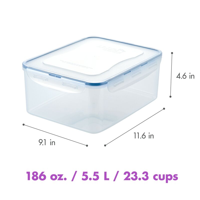 Lock and Lock Food Storage Container –  186 oz./ 23.3 Cups