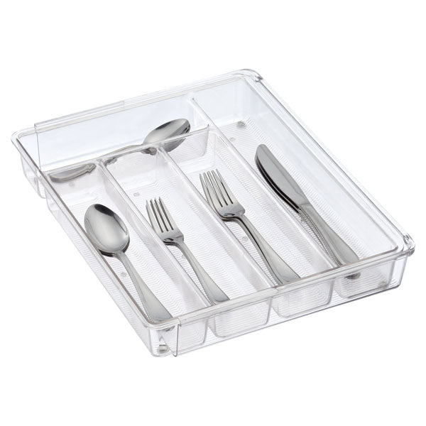 iDesign Expandable Cutlery Organizer – Clear