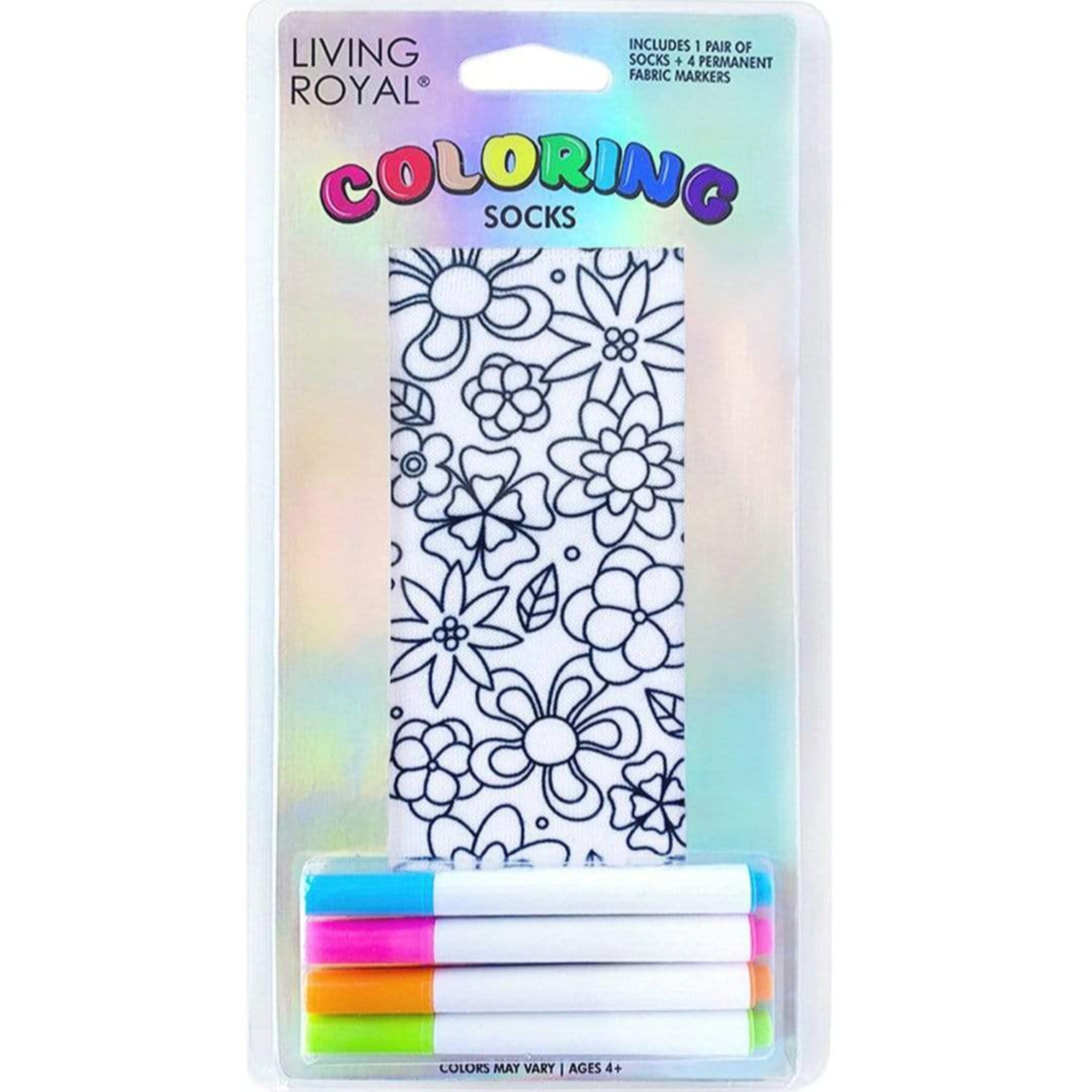 Living Royal Coloring Ankle Socks – Flower Party