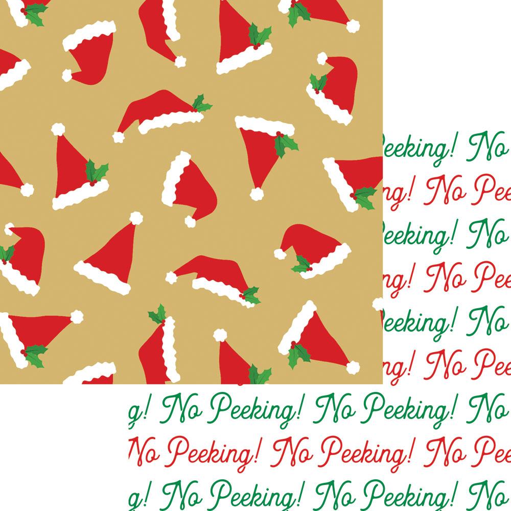 Santa Hat Toss Reversible Gift Wrapping Paper - 30" x 8' Roll – Local Delivery Only