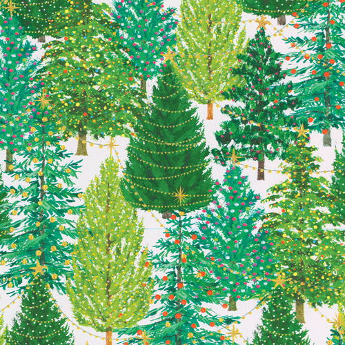 Christmas Trees With Lights Wrapping Paper - 30" x 8' Roll – Local Delivery Only