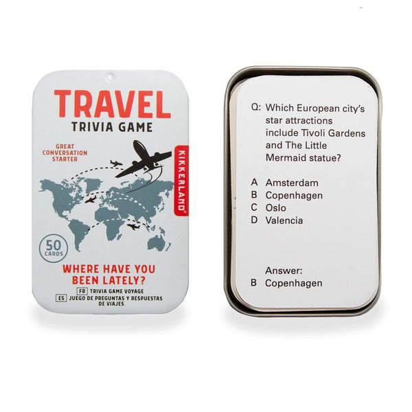 Kikkerland Travel Trivia Game in a Tin