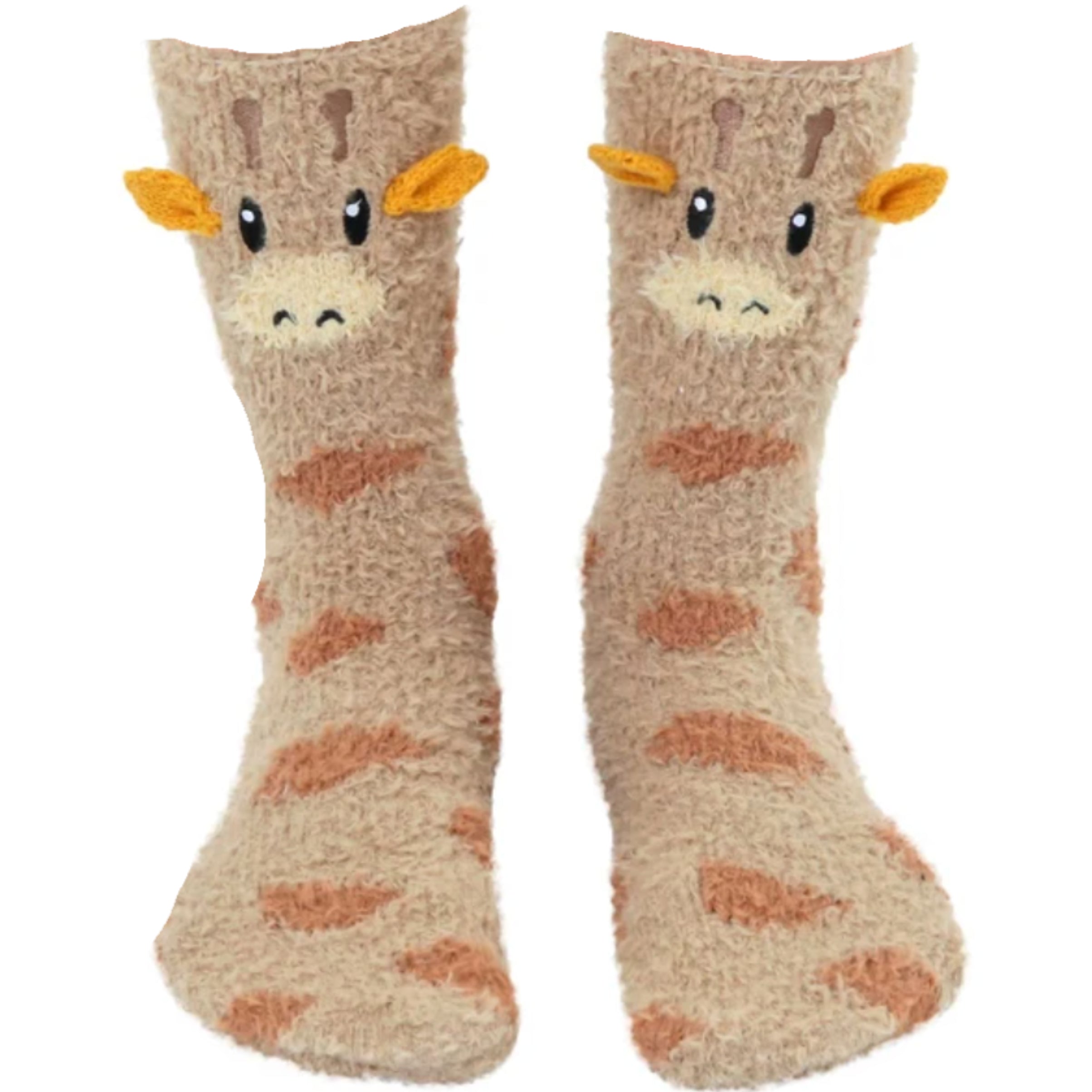 Living Royal Fuzzy Crew Slipper Socks – Giraffe