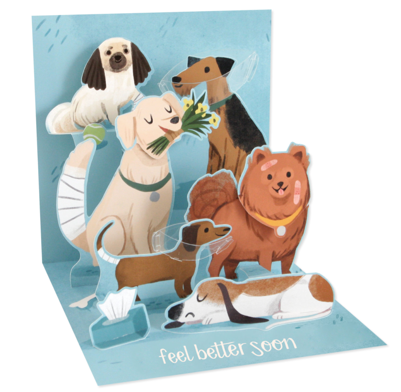Up With Paper 3D Pop-Up Greeting Card – Get Well Dogs
