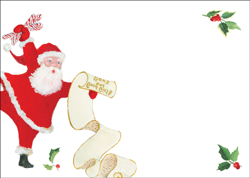 Caspari Christmas Dancing Santa Self-Adhesive Labels - 12pk