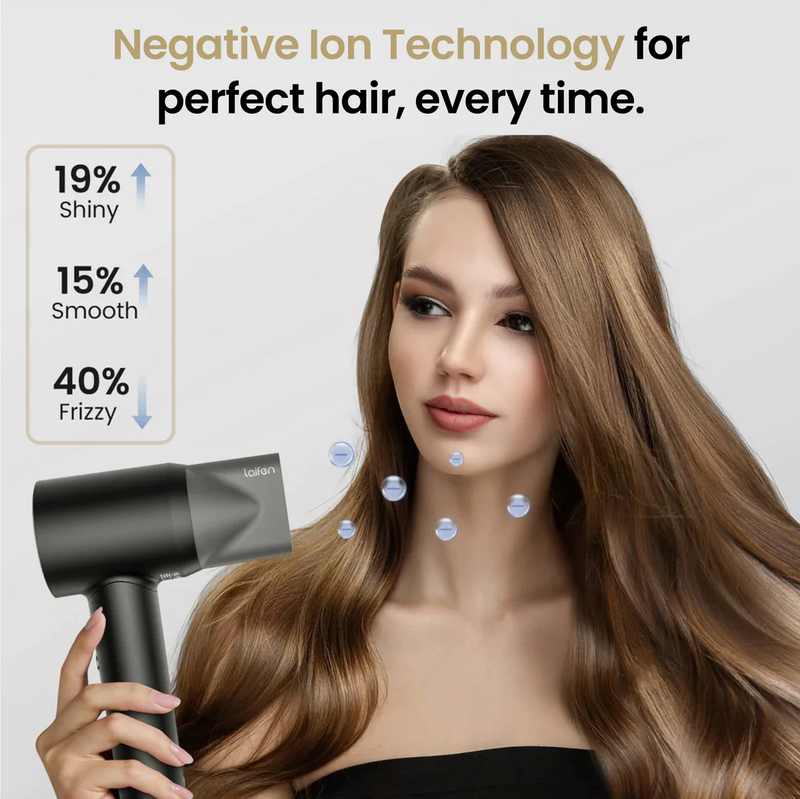 Laifen Swift Special Negative Ionic High Speed Hair Dryer With 3 Nozzles – 1600W – Matte Black