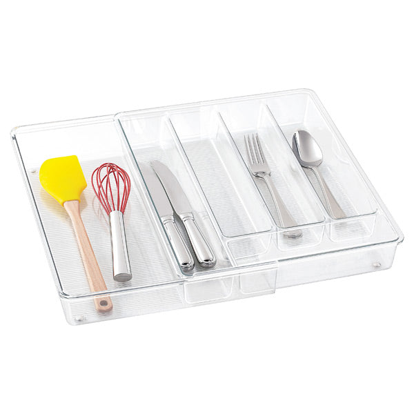 iDesign Expandable Cutlery Organizer – Clear