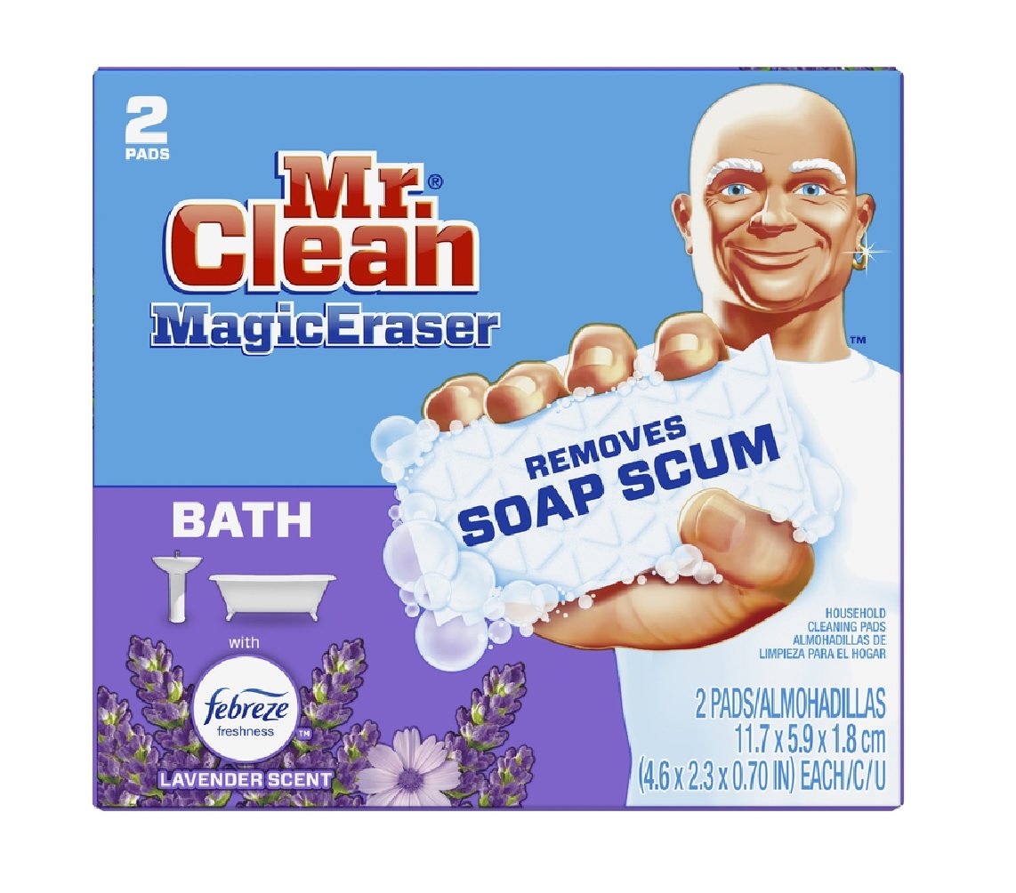 Mr. Clean Magic Eraser Bath Sponge Scrubber – Febreeze Lavender – Pack of 2