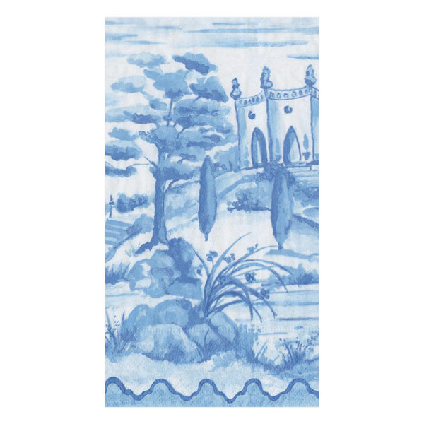 Caspari Tuscan Toile in Blue Guest Towels - 15pk