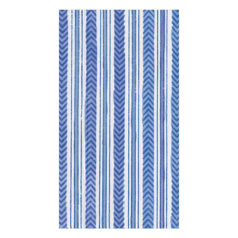 Caspari Carmen Stripe in Blue Guest Towels - 15pk