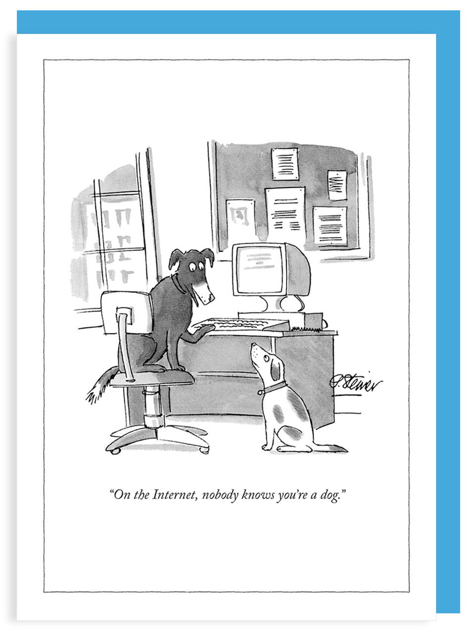New Yorker Note Card - Internet Dog